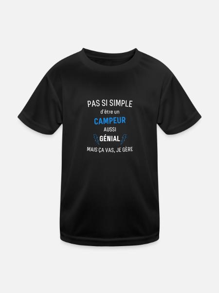 Toller Camper - Kinder Funktions-T-Shirt - Schwarz - Vorne