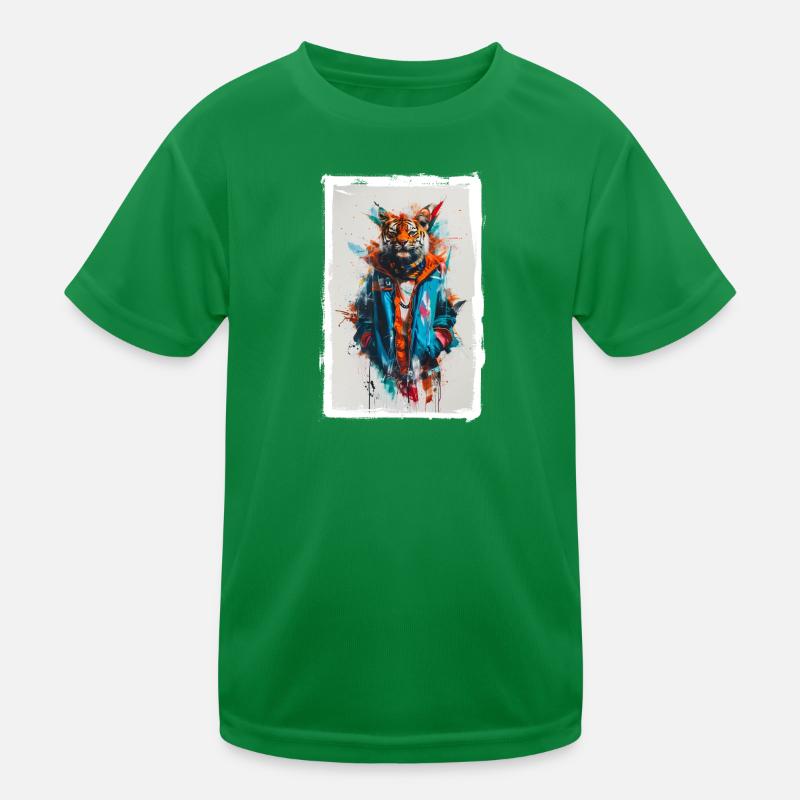 Tigre coloré T-shirt sport Enfant