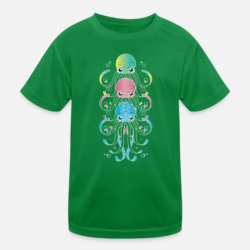 Oktopus Kinder Funktions-T-Shirt