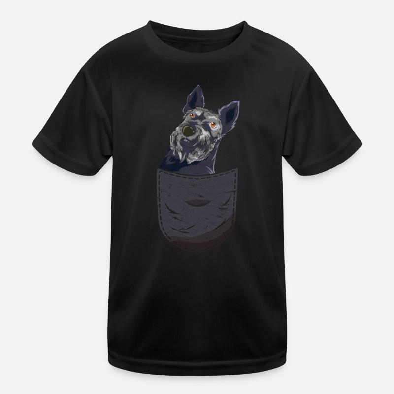 Hund Scottie Geschenk Brusttasche Scottish Terrier Kinder Funktions-T-Shirt