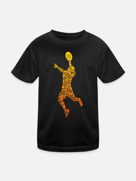 Padel-Tennis Padelspieler Padeltennis Padel - Kinder Funktions-T-Shirt - Schwarz - Vorne
