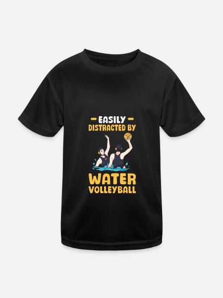 Water Game Splash Volleyball Water Volleyball - Kinder Funktions-T-Shirt - Schwarz - Vorne