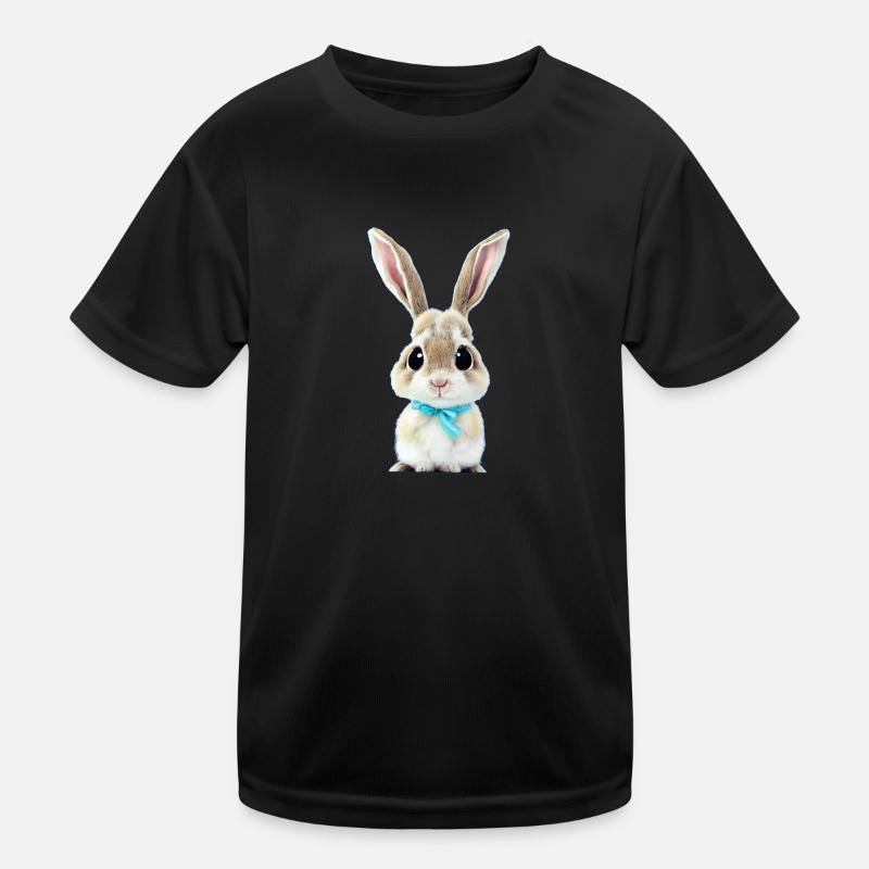 Hase mit Schleife Kinder Funktions-T-Shirt