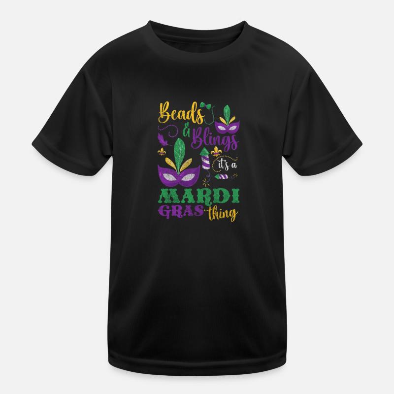 Karneval Feier Bunt Perlen Kinder Funktions-T-Shirt