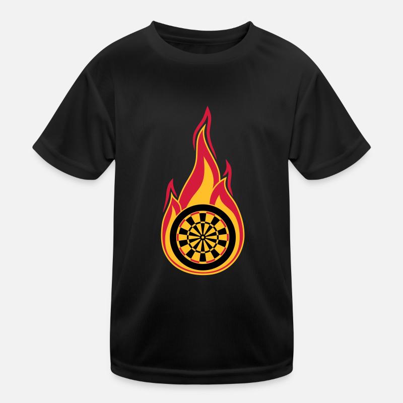 feu cible brûler flammes journal d'association chaud T-shirt sport Enfant