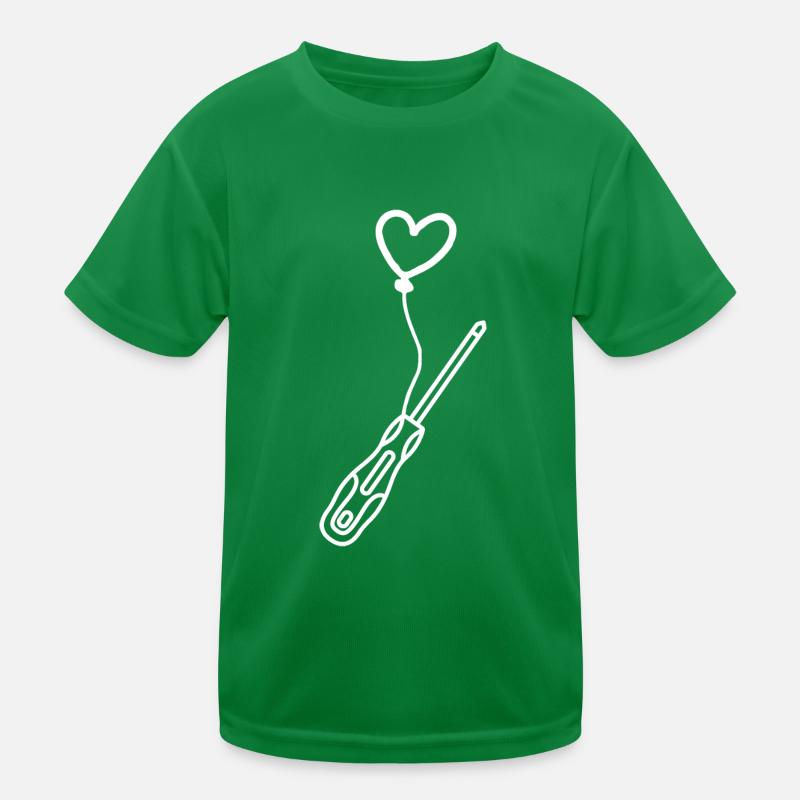Heart Wrench Screws Kids Functional T-Shirt