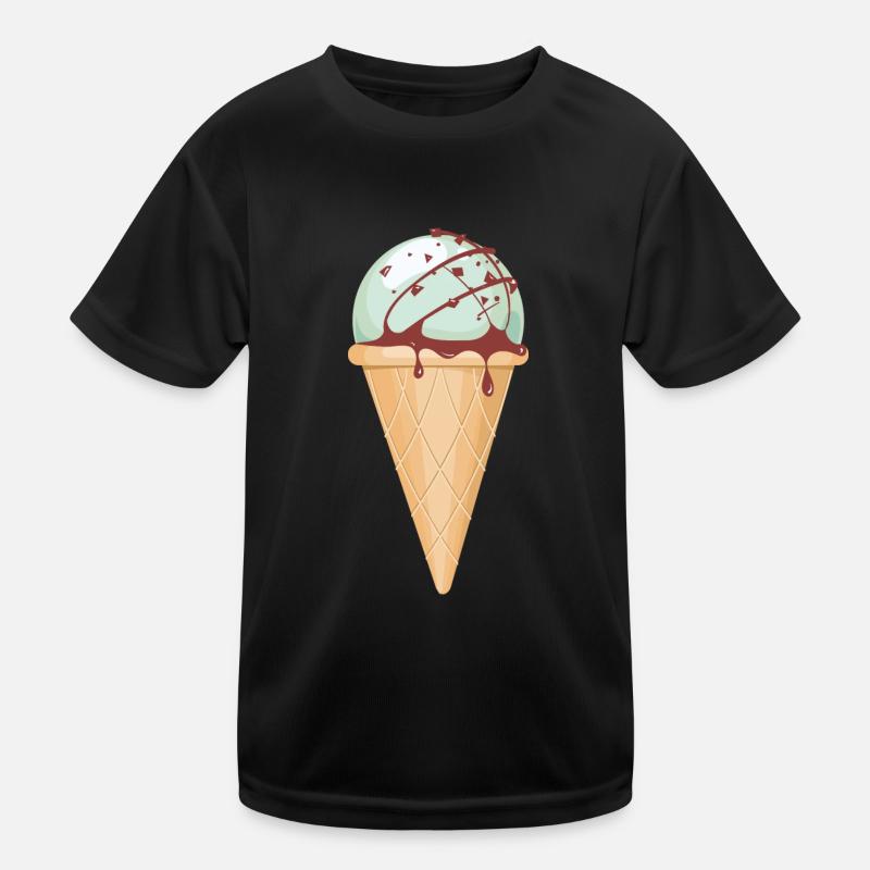 Minze Schokoladen Chip Eiscreme Tüte Kinder Funktions-T-Shirt