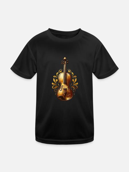 violin - Kids Functional T-Shirt - black - Front