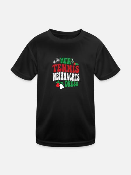 Weihnachten Tennis Spielerin Tennisspielerin XMAS - Kinder Funktions-T-Shirt - Schwarz - Vorne