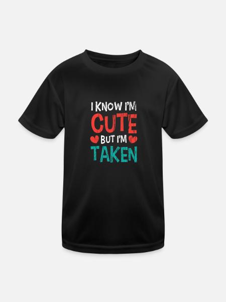 Je sais que je suis mignon mais je suis pris cadeau pour sa sienne - T-shirt sport Enfant - noir - Devant