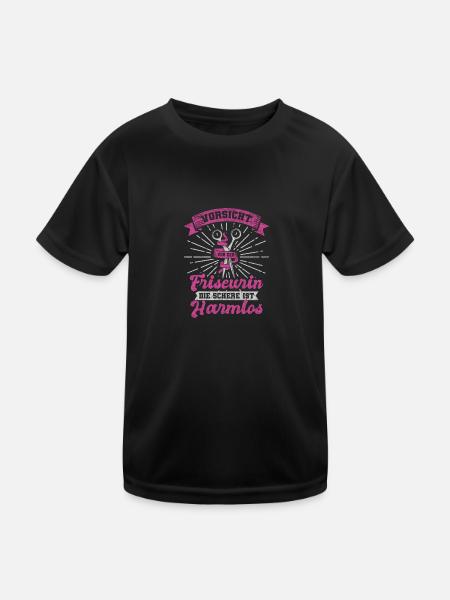 Friseurin Harmlos - Kinder Funktions-T-Shirt - Schwarz - Vorne