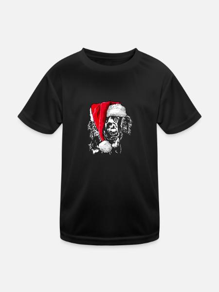 Santa HOVAWART Weihnachten Weihnachtshund Wilsigns - Kinder Funktions-T-Shirt - Schwarz - Vorne