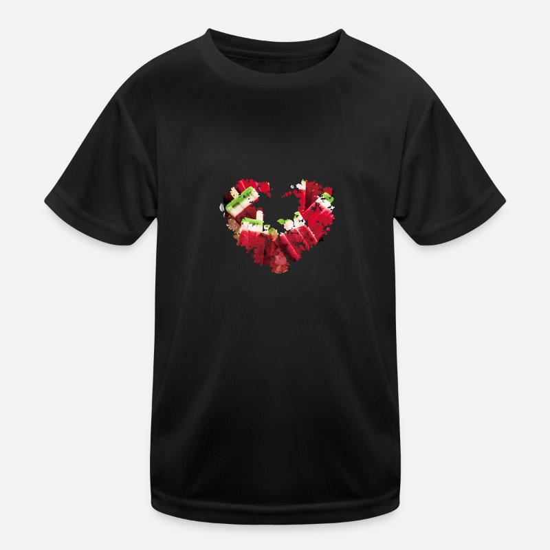 glace, cœur, cœur de fleur, coloré, melon, crème glacée dans le style T-shirt sport Enfant