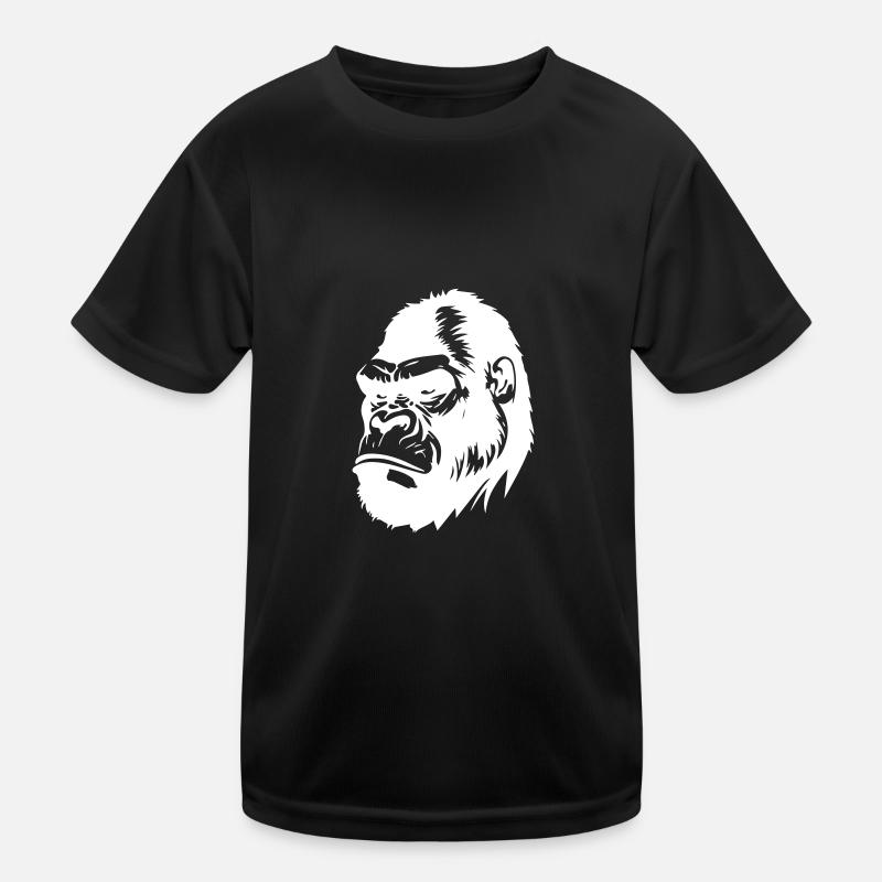 Gorilla Symbol Silhouette Kids Functional T-Shirt