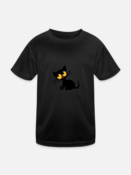 Kitten Georgie - Kids Functional T-Shirt - black