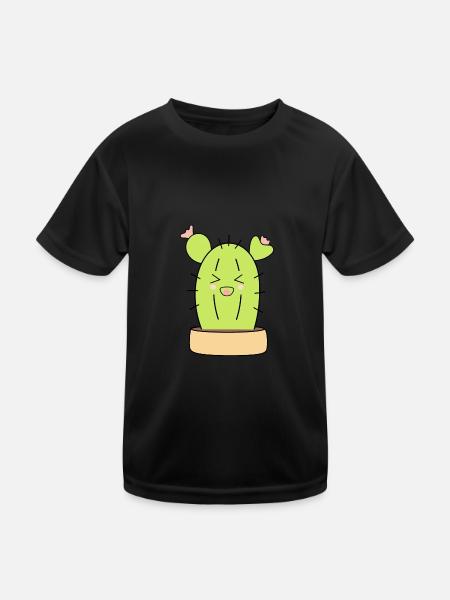 Kawaii Cactus Kawaii Plant Kawaii Kids - Kids Functional T-Shirt - black - Front