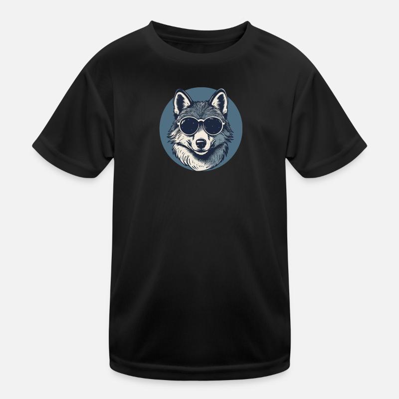Wolf Werwolf Sonnenbrille Kinder Funktions-T-Shirt
