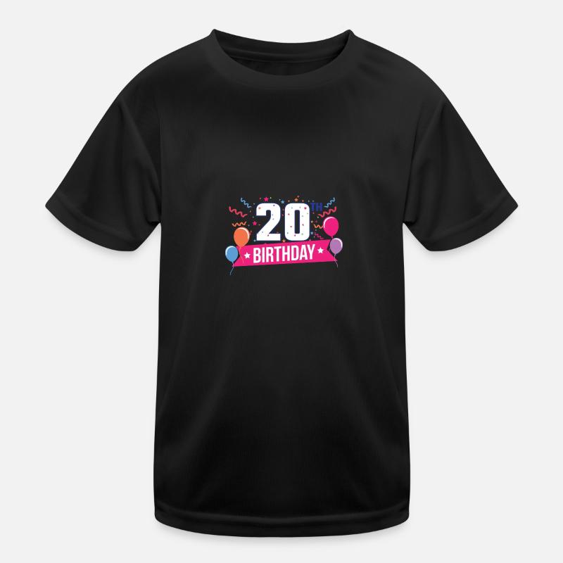 20th Birthday Party Balloons Banner Gift Idea Kids Functional T-Shirt