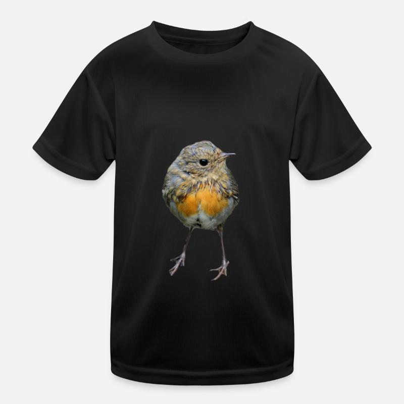 Vogel - Kinder Funktions-T-Shirt - Schwarz