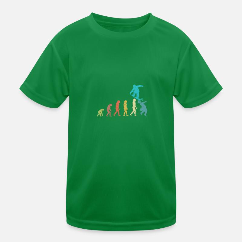 Snowboarder Evolution Snowboarding Winter Sport Kids Functional T-Shirt