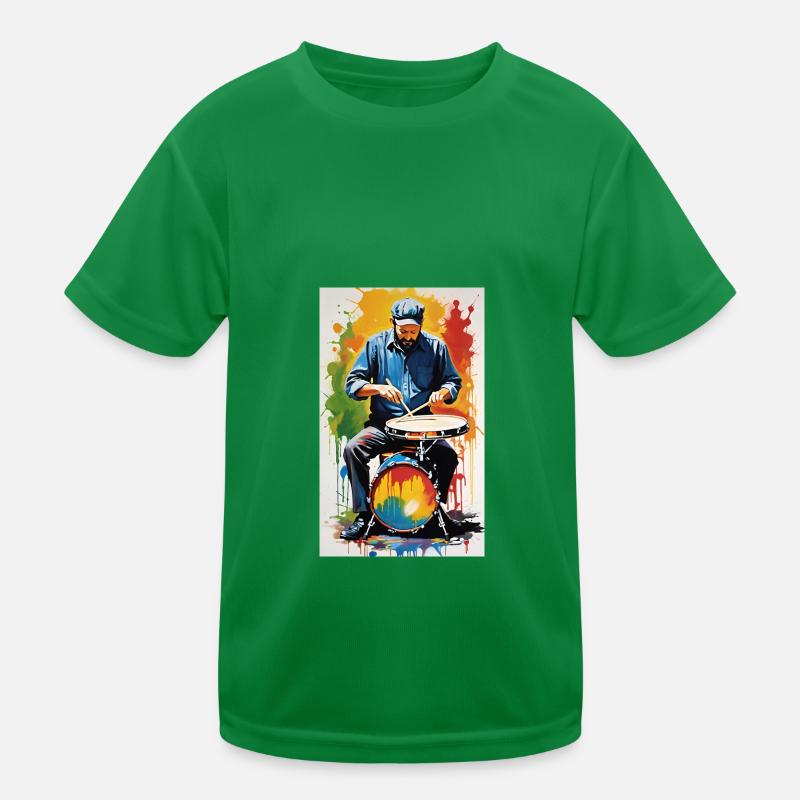 Schlagzeug Kinder Funktions-T-Shirt