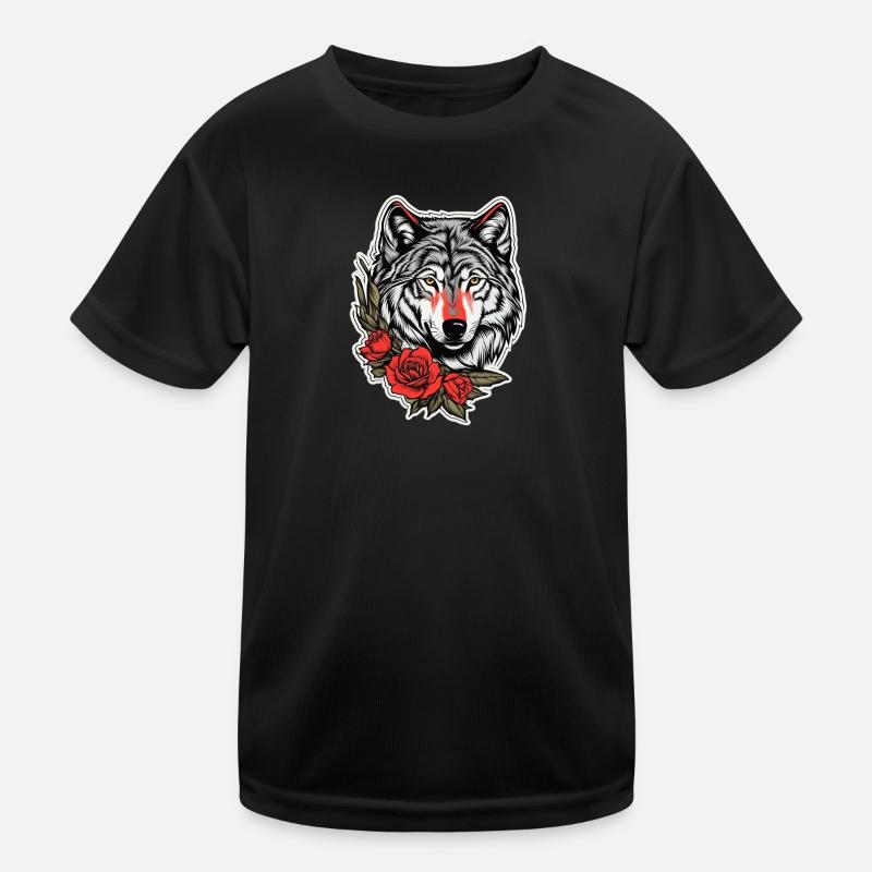 Tierwelt Gothic Rose Illustration Grafikdesign Kinder Funktions-T-Shirt