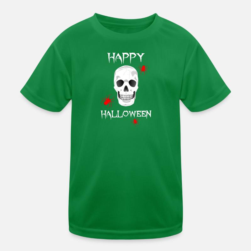 HALLOWEEN skull spiders Kinder Funktions-T-Shirt