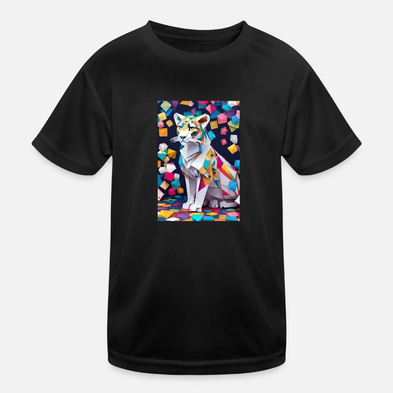 Arctic Elegance: A Snow Leopard's Grace Kids Functional T-Shirt