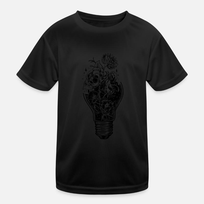 Flowers light bulb gift for an environmentalist Kids Functional T-Shirt