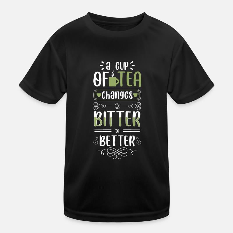 Tea Drinker Cup Recovery Drink Kids Functional T-Shirt