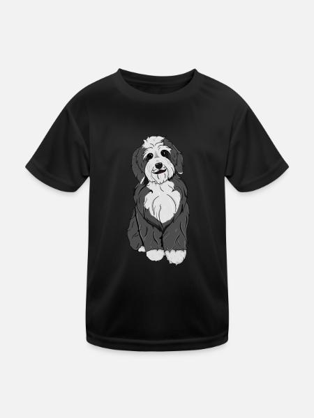 Bernedoodle Dog - Kids Functional T-Shirt - black - Front