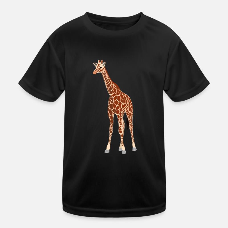 Giraffe - Kinder Funktions-T-Shirt - Schwarz