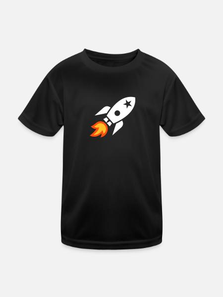 Fusée - T-shirt sport Enfant - noir - Devant