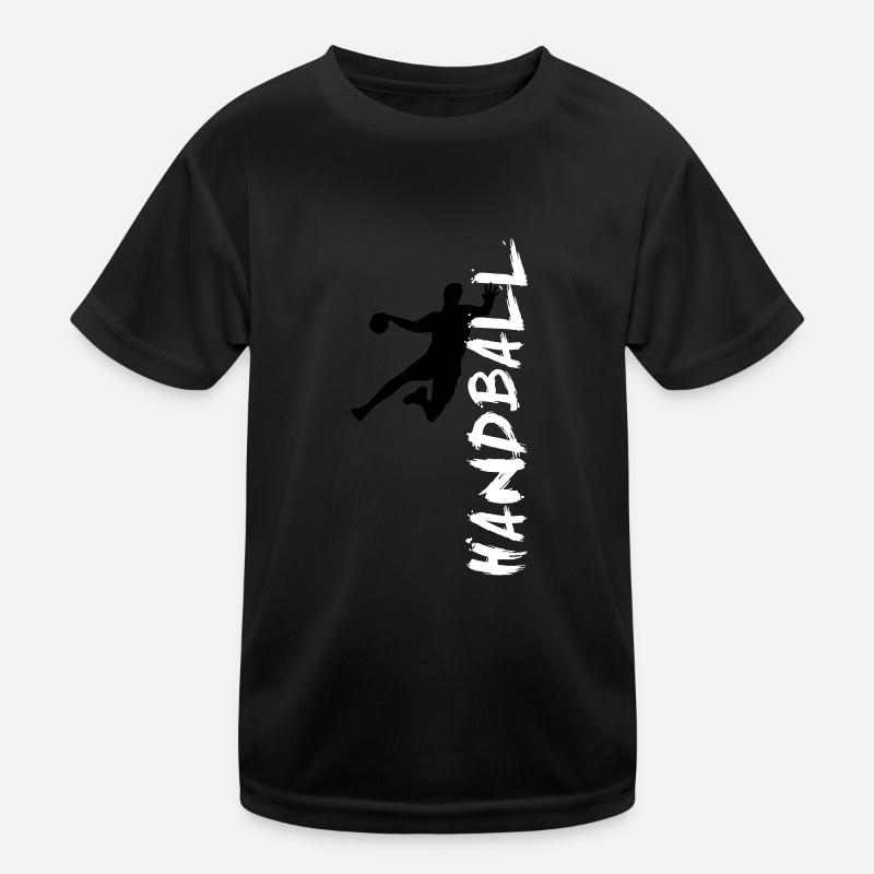 Handball - seitlich - Kinder Funktions-T-Shirt - Schwarz