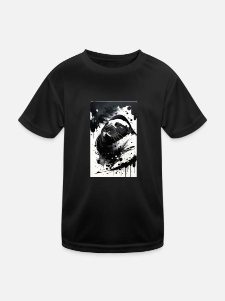 Walross-Wunderland - Kinder Funktions-T-Shirt - Schwarz - Vorne