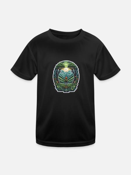 Nature love - Kinder Funktions-T-Shirt - Schwarz