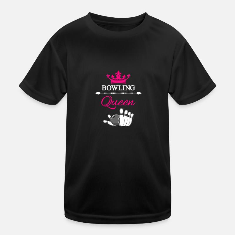 Bowling Queen - Kinder Funktions-T-Shirt - Schwarz