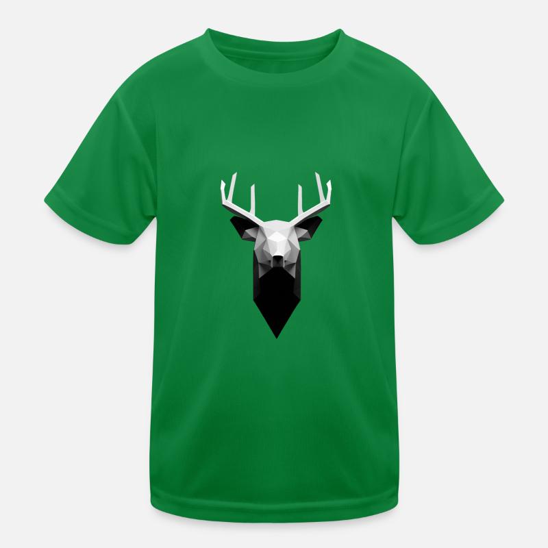 Polygon Design Deer Animal Head T-shirt sport Enfant