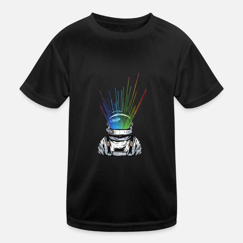 Space Light Astronaut - Regenbogen Strahlen Kinder Funktions-T-Shirt
