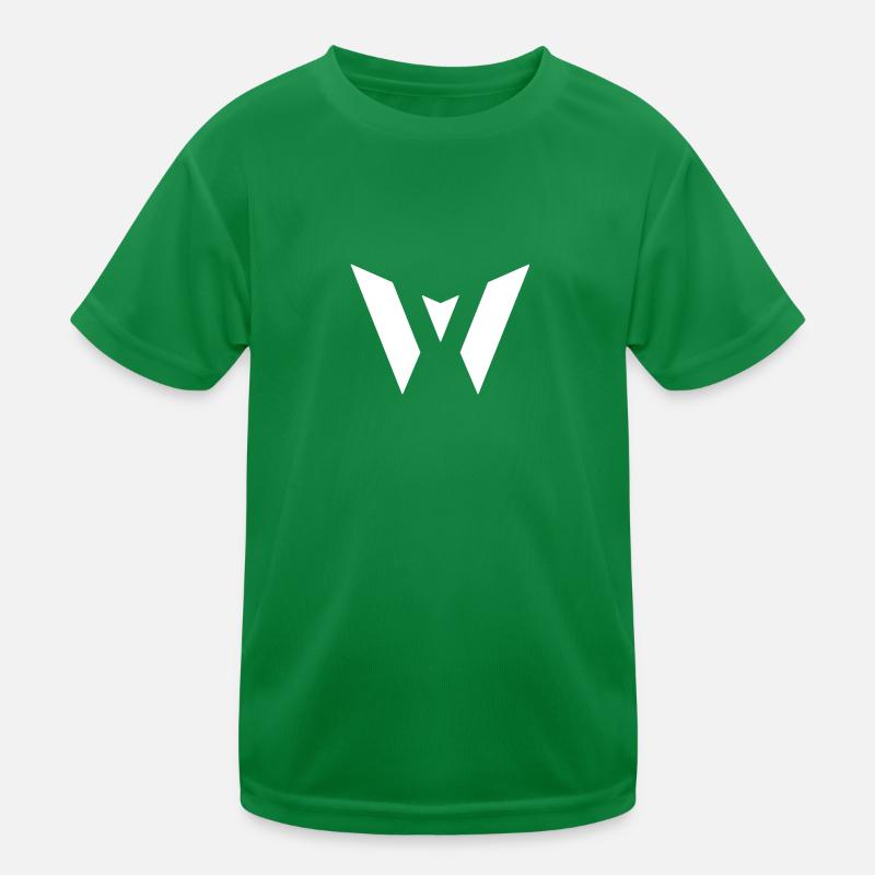 W-Sticker white Kids Functional T-Shirt