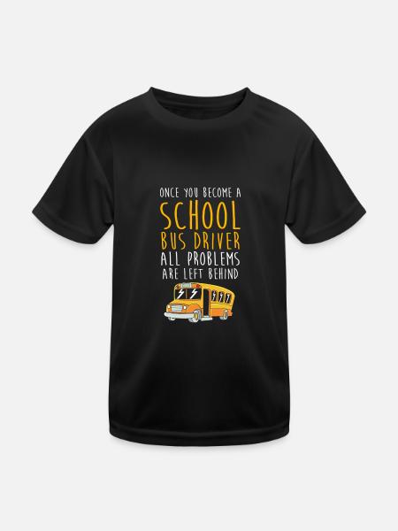 Schulbusfahrer Schulbus - Kinder Funktions-T-Shirt - Schwarz - Vorne