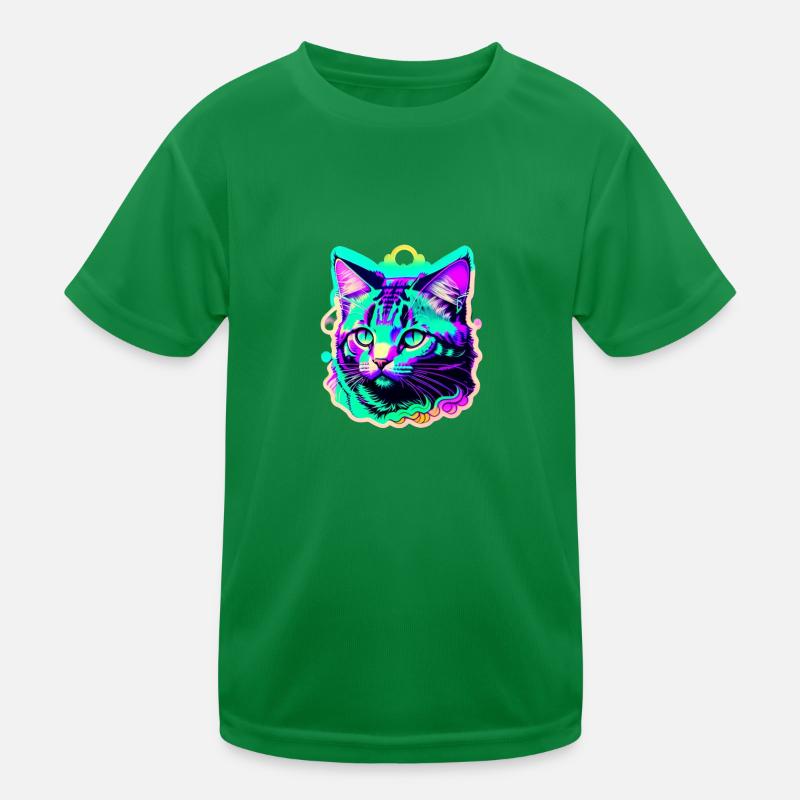 colorful cat Kids Functional T-Shirt