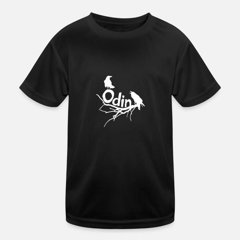odin ravens white - Kids Functional T-Shirt - black