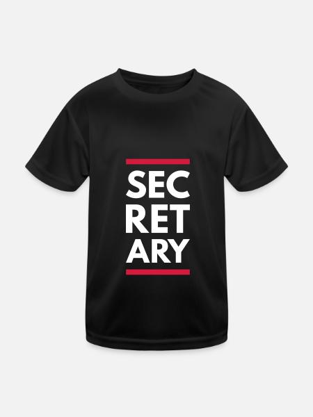 Secretary (Lines) - Kids Functional T-Shirt - black - Front
