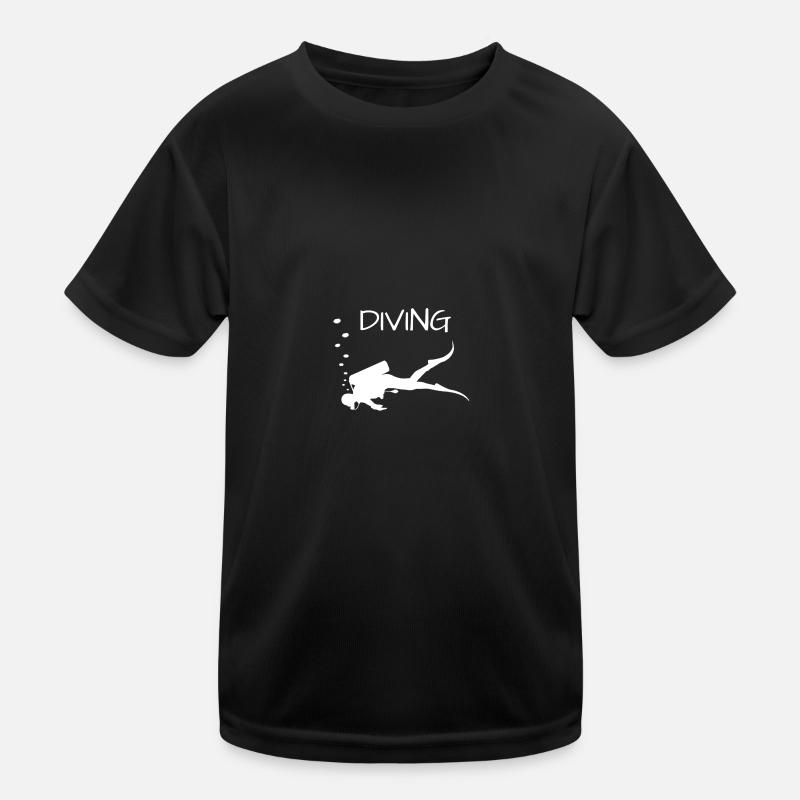 diving - Kinder Funktions-T-Shirt - Schwarz