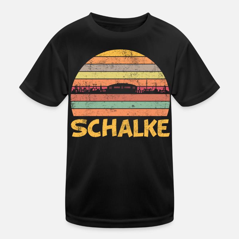 Schalke Skyline Retro Ruhrpott Kinder Funktions-T-Shirt