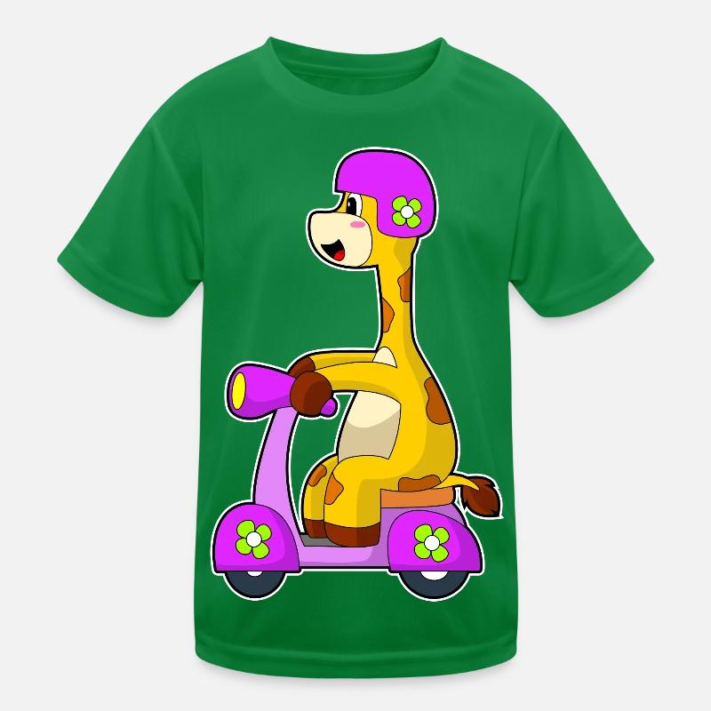 Giraffe Motorroller Kinder Funktions-T-Shirt