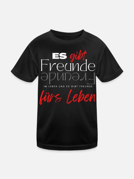 Beste Freunde FREUND Kumpel Kumpels - Kinder Funktions-T-Shirt - Schwarz - Vorne