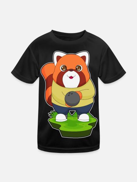Panda roux Bowling Bowling Ball Sport - T-shirt sport Enfant - noir