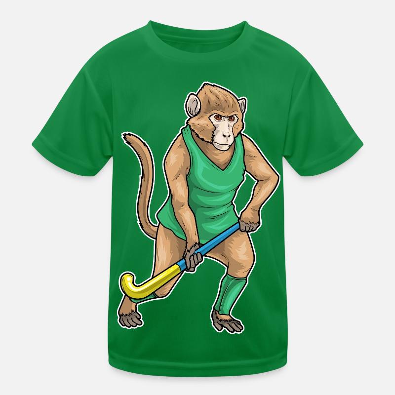 Affe Feldhockey Hockeyschläger Kinder Funktions-T-Shirt